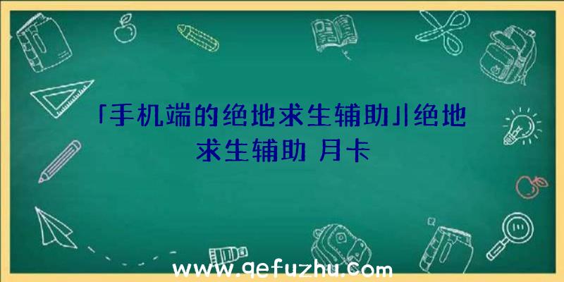 「手机端的绝地求生辅助」|绝地求生辅助